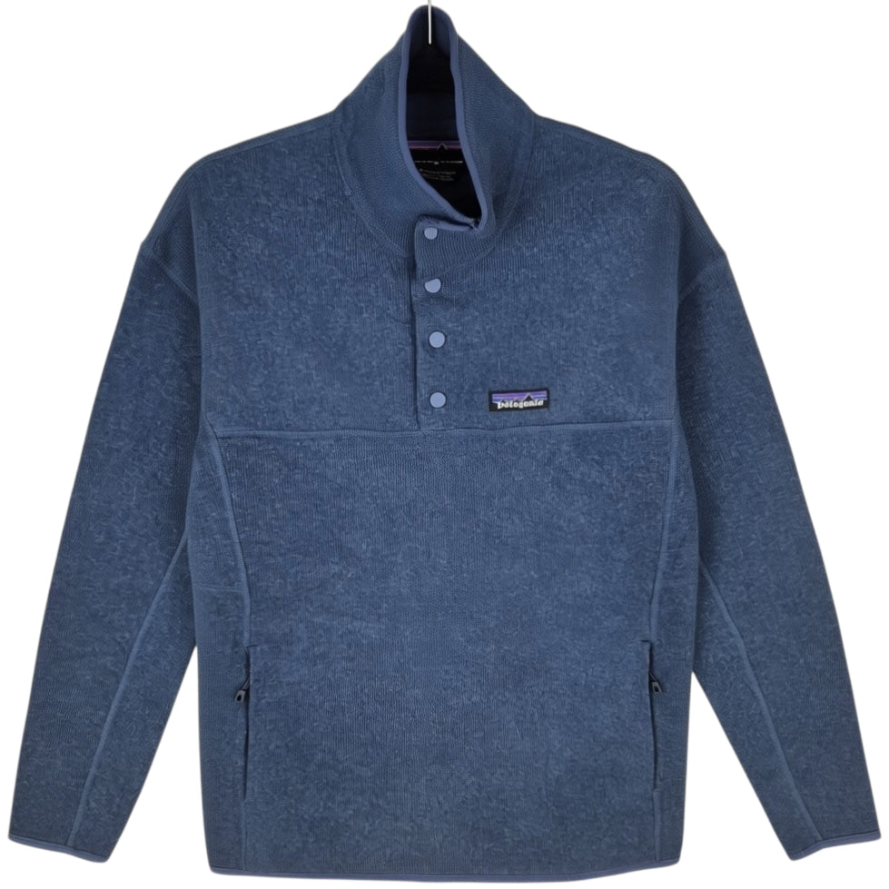 Patagonia Womens Dark Blue Quarter Button Fleece Jumper Size M