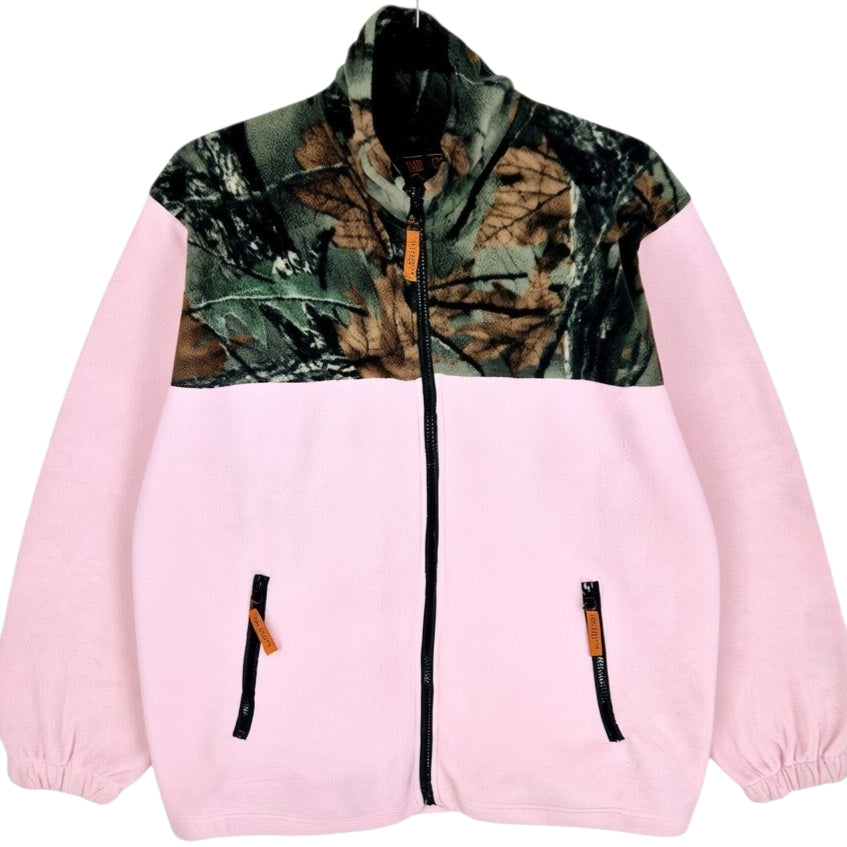 Vintage Trail Crest 90's Pink Camo Fleece Zip Jumper Size M