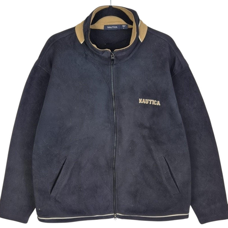 Nautica Black Fleece Zip Jumper Size L