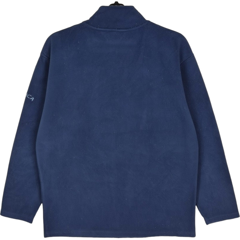 Nautica Dark Blue Quarter Zip Fleece Jumper Size M