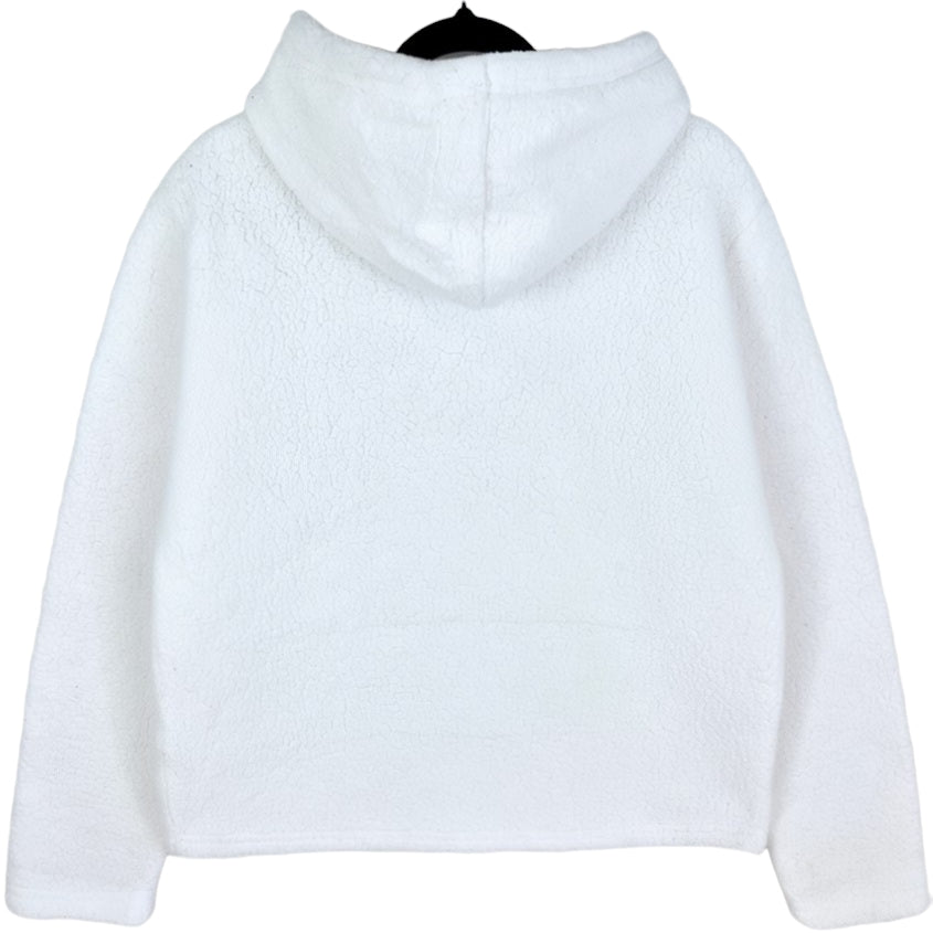 FILA Womens White Fleece Hoodie Size L