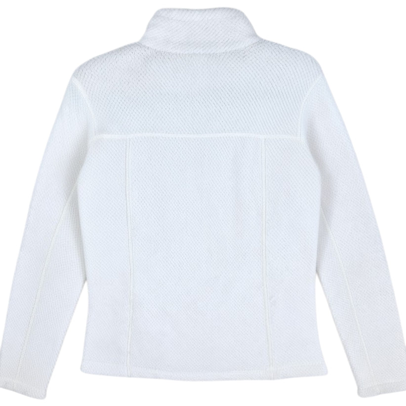 Patagonia Womens White Quarter Button Fleece Jumper Size S