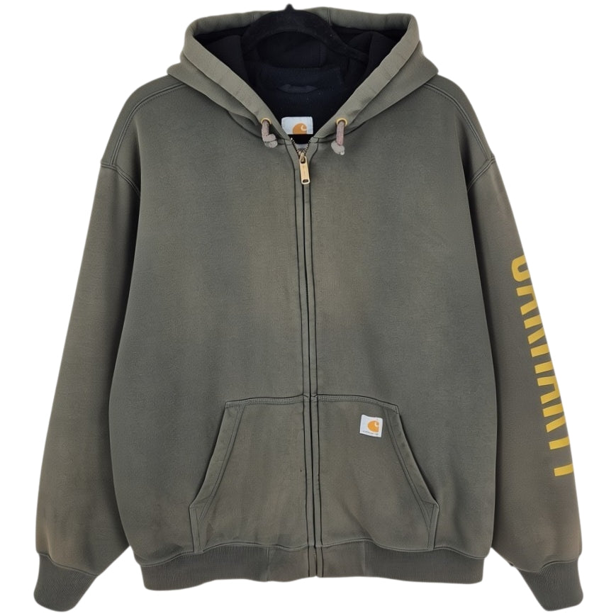 Carhartt Olive Green Heavy Zip Hoodie Size M