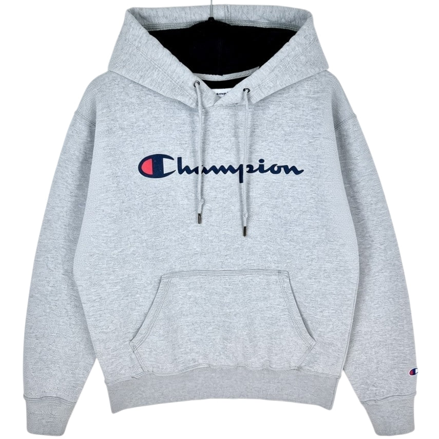 Champion Grey Chest Script Hoodie Size M