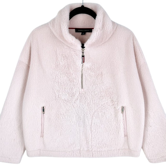 Tommy Hilfiger Womens Light Pink Mink Fleece Half Zip Jumper Size M