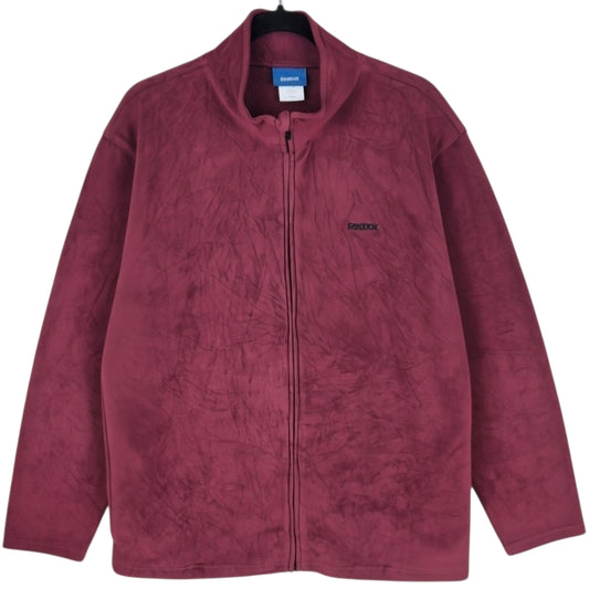Reebok Burgundy Fleece Zip Jumper Size XL