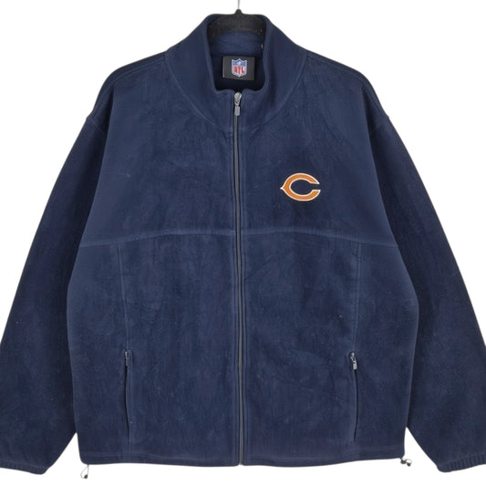 NFL Chicago Bears Dark Blue Fleece Zip Jumper Size XL