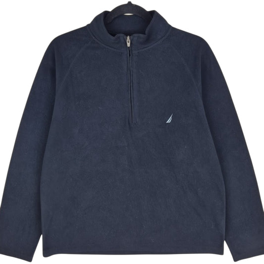 Nautica Black Quarter Zip Fleece Jumper Size L
