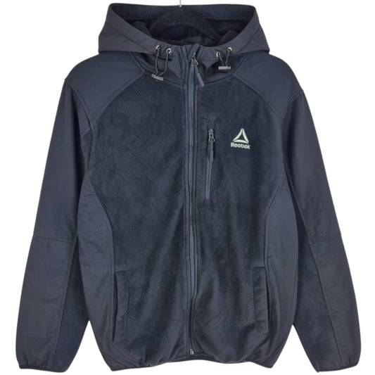 Reebok Black Hooded Fleece Zip Jumper Size M