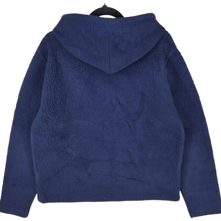 FILA Dark Blue Embroidered Fleece Hoodie Size L