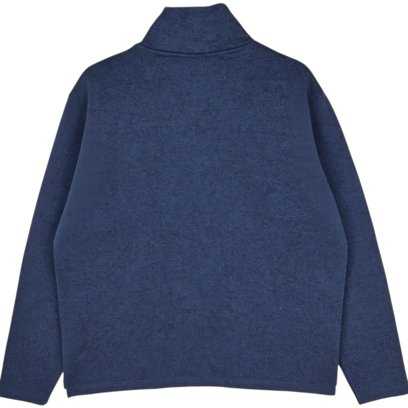 Wrangler Authentics Dark Blue Quarter Zip Fleece Jumper Size M