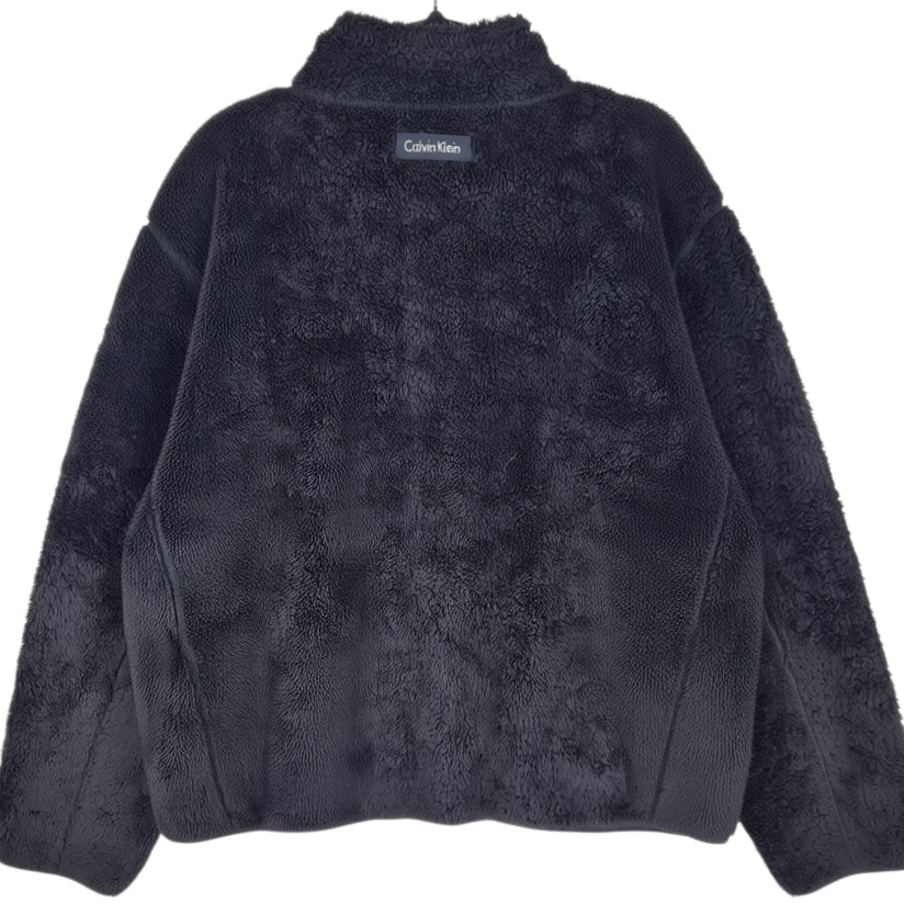 Calvin Klein Black Reversible Fleece Zip Jumper Size XL