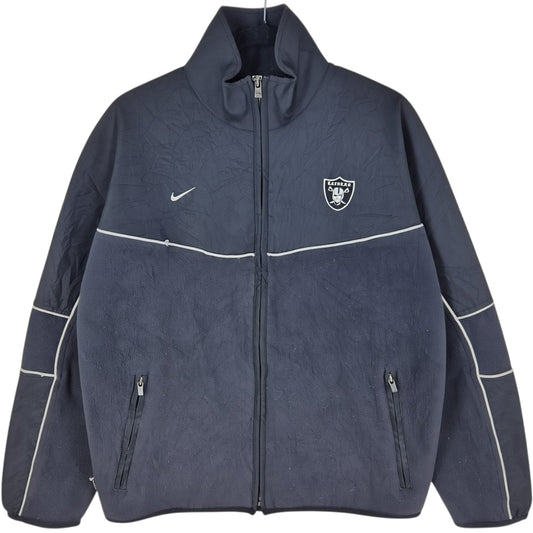 Vintage Nike 2000's NFL Oakland Raiders Black Fleece & Nylon Jacket Size M
