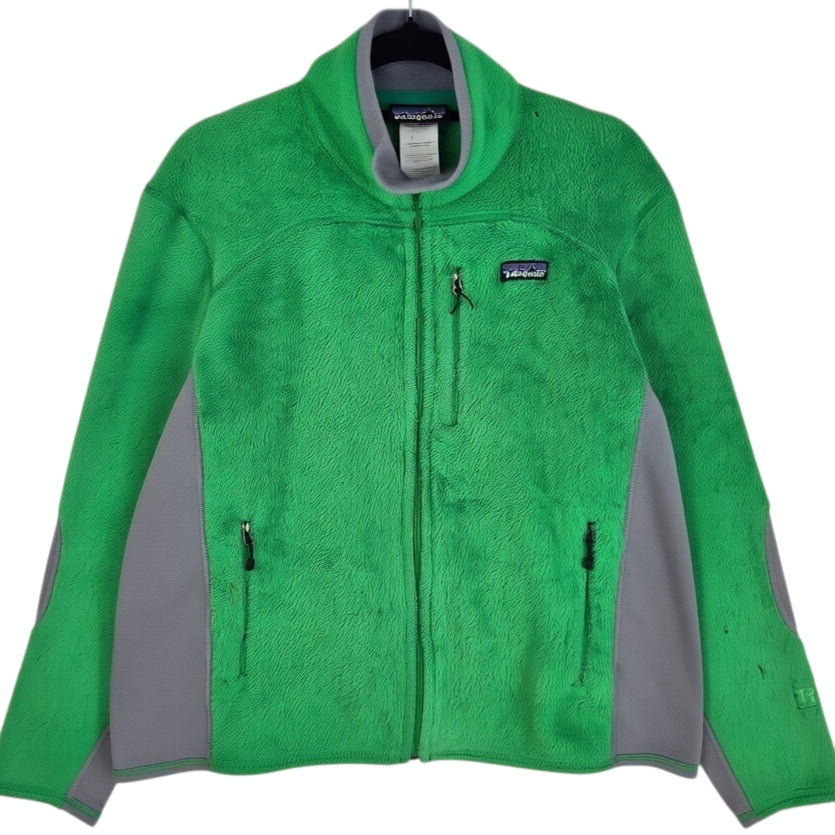 Patagonia Womens Green Mink Fleece Zip Jumper Size XL