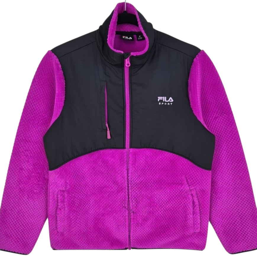 FILA Sport Womens Magenta Fleece Zip Jumper Size M