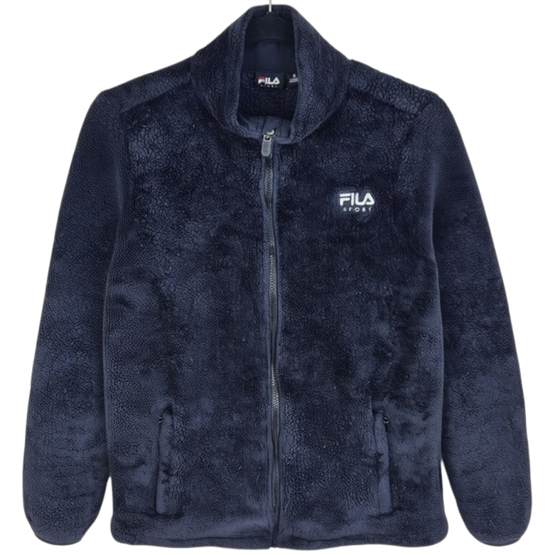 FILA Sport Womens Black Fleece Zip Jumper Size S