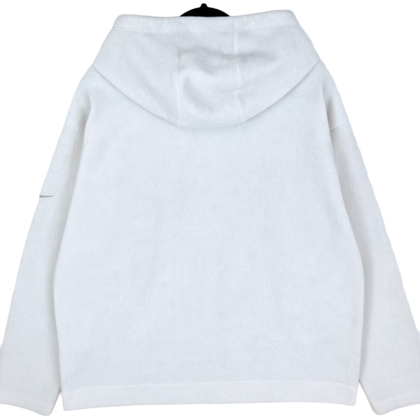 Vintage Nike 2000's Womens Cream White Embroidered Fleece Hoodie Size XL