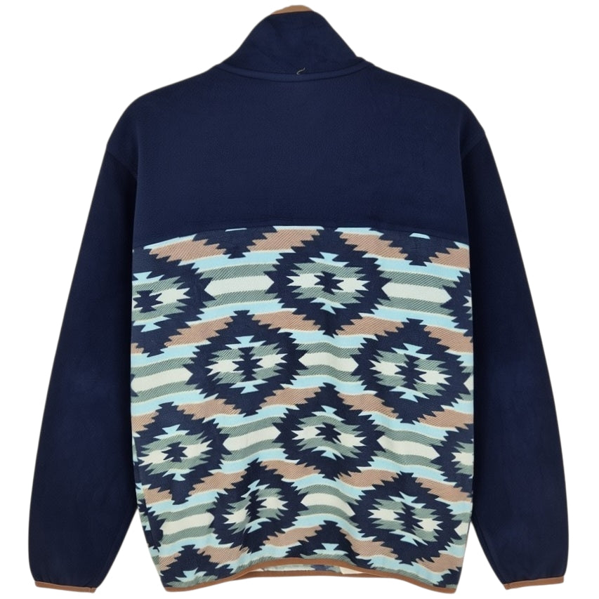 Cinch Dark Blue Half Button Fleece Jumper Size M